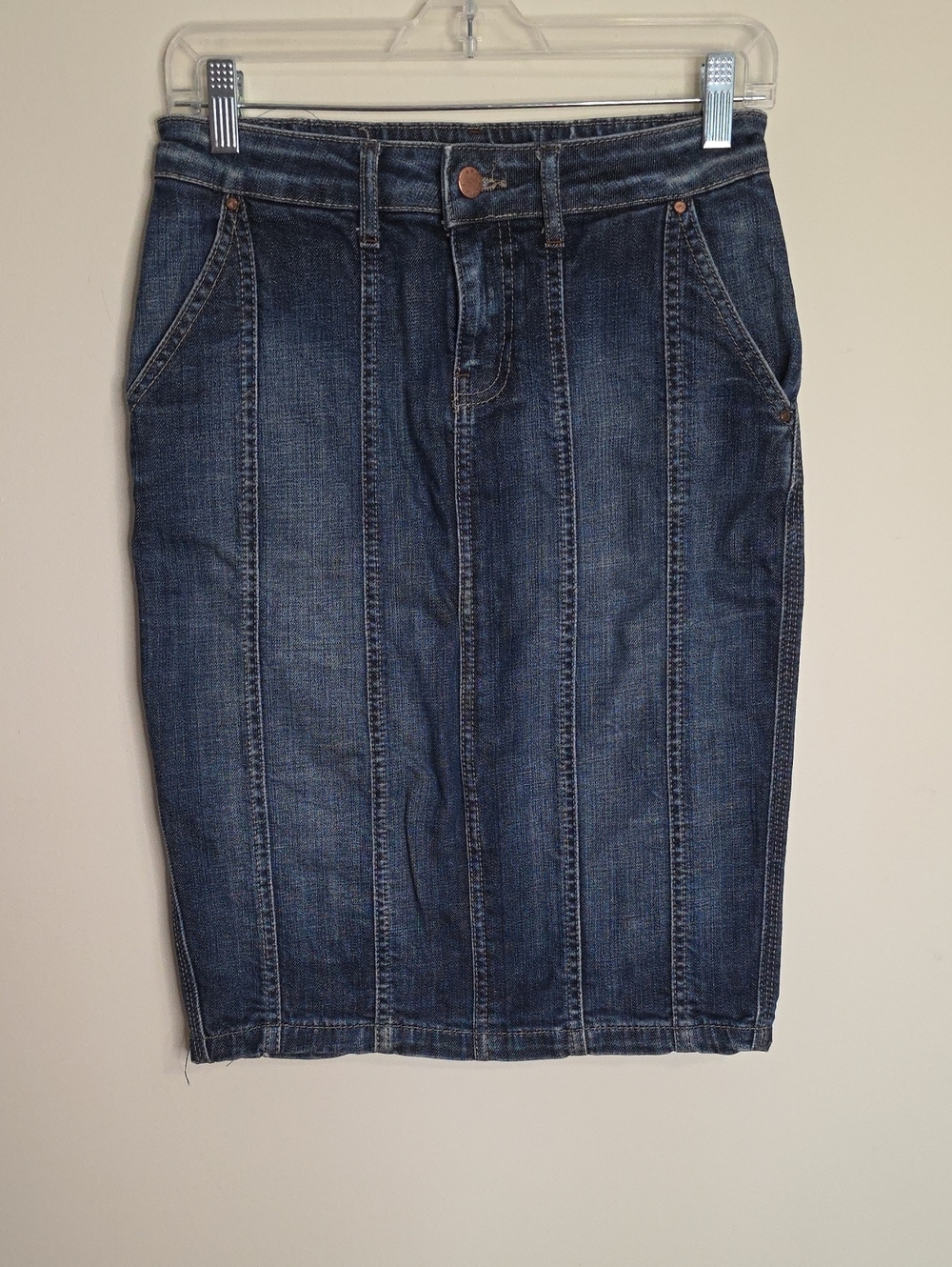 Zara Dark Blue Denim Pencil Skirt